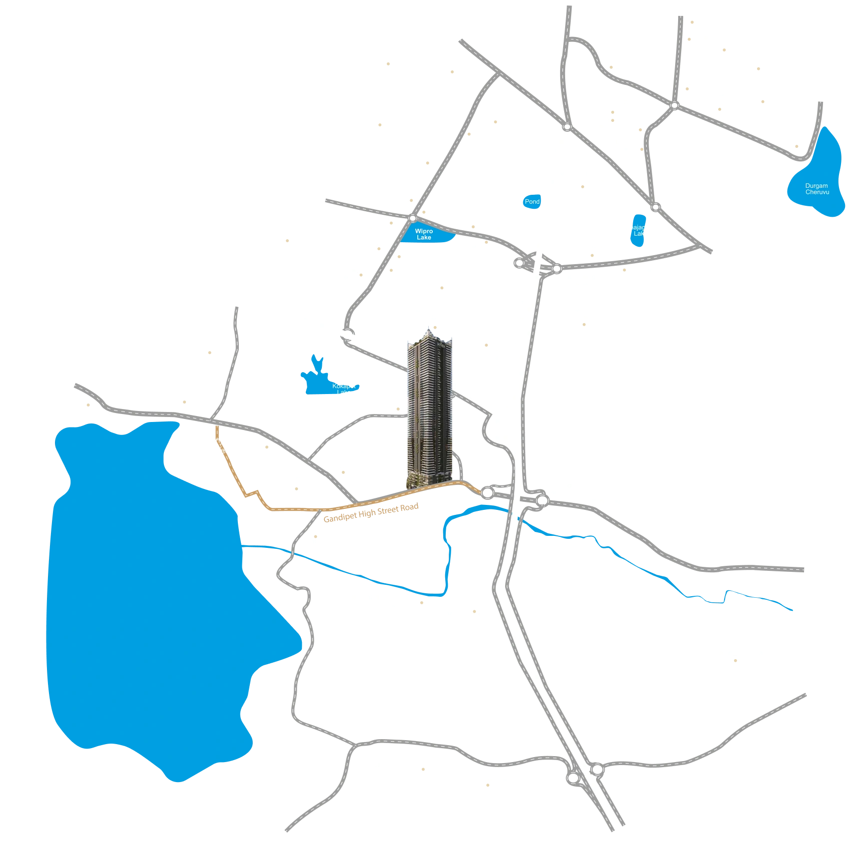 Skyven Residences Kokapet Location Connectivity Map - Click to view full image